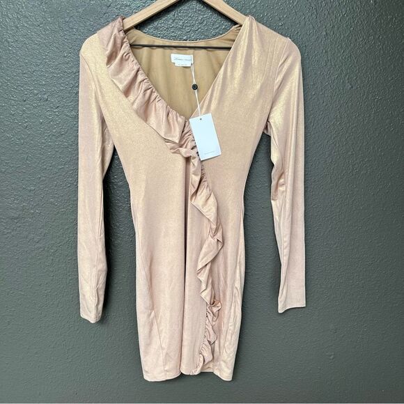 NWT Revolve x Lovers + Friends Court Dress in Bronze Metallic | Size M - Picture 4 of 10